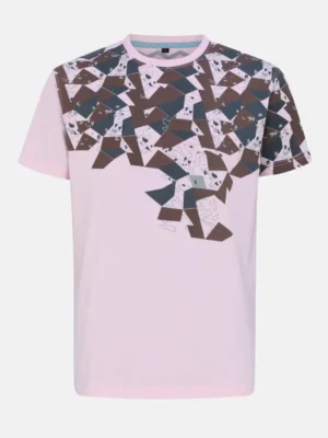 Lilac Printed Cotton T-Shirt