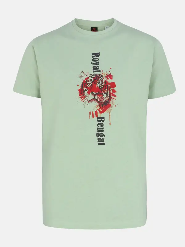 Seafoam Green Printed Cotton T-Shirt