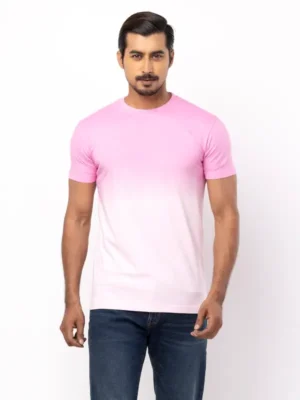 Pink Dyed Cotton T-Shirt